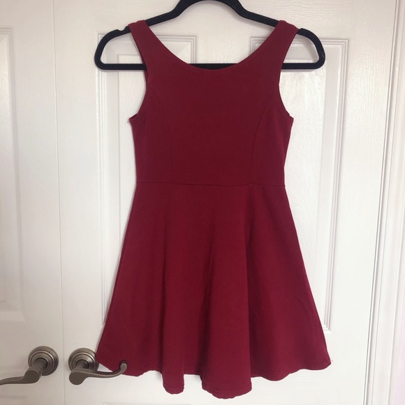 Red Burgundy Skater Dress - Picture 3 of 7